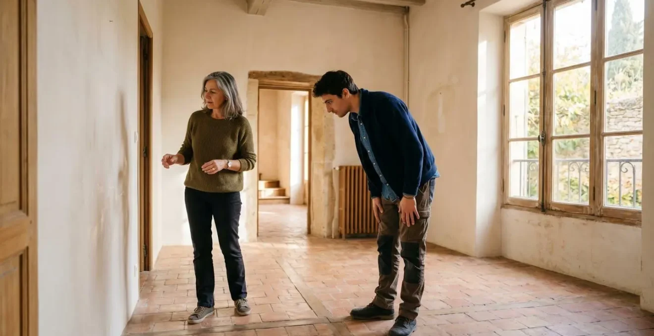Locataire et propriétaire réalisant l'état des lieux d'entrée dans une maison lumineuse